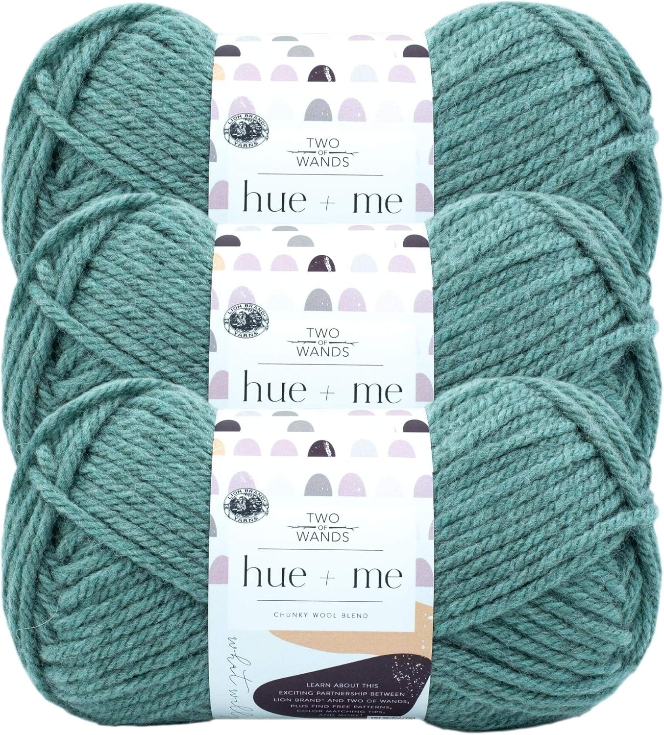 image:imageLion Brand Yarn Hue Me Chunky Yarn for Crocheting Knitting and Crafts Crush 3 PackAgave