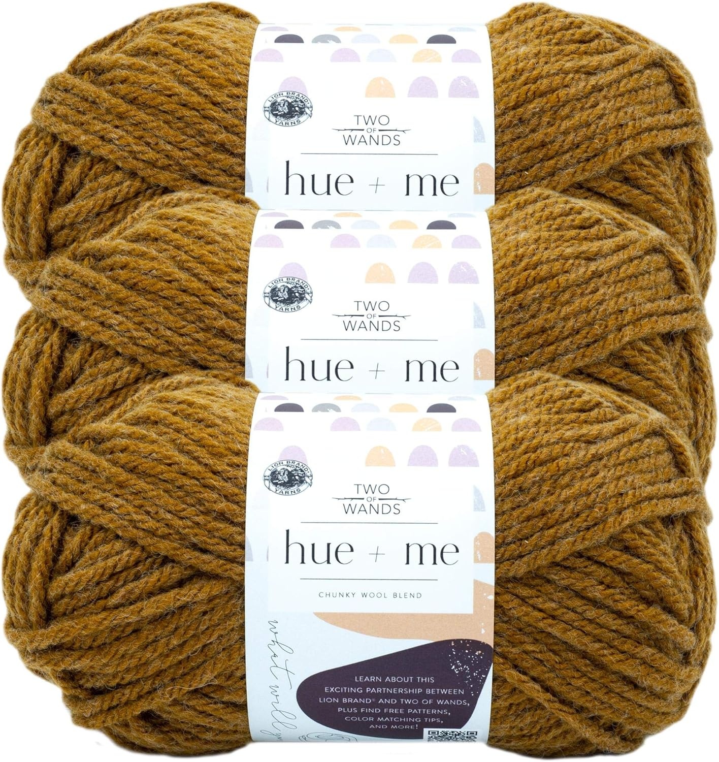 image:imageLion Brand Yarn Hue Me Chunky Yarn for Crocheting Knitting and Crafts Crush 3 PackArrowwood