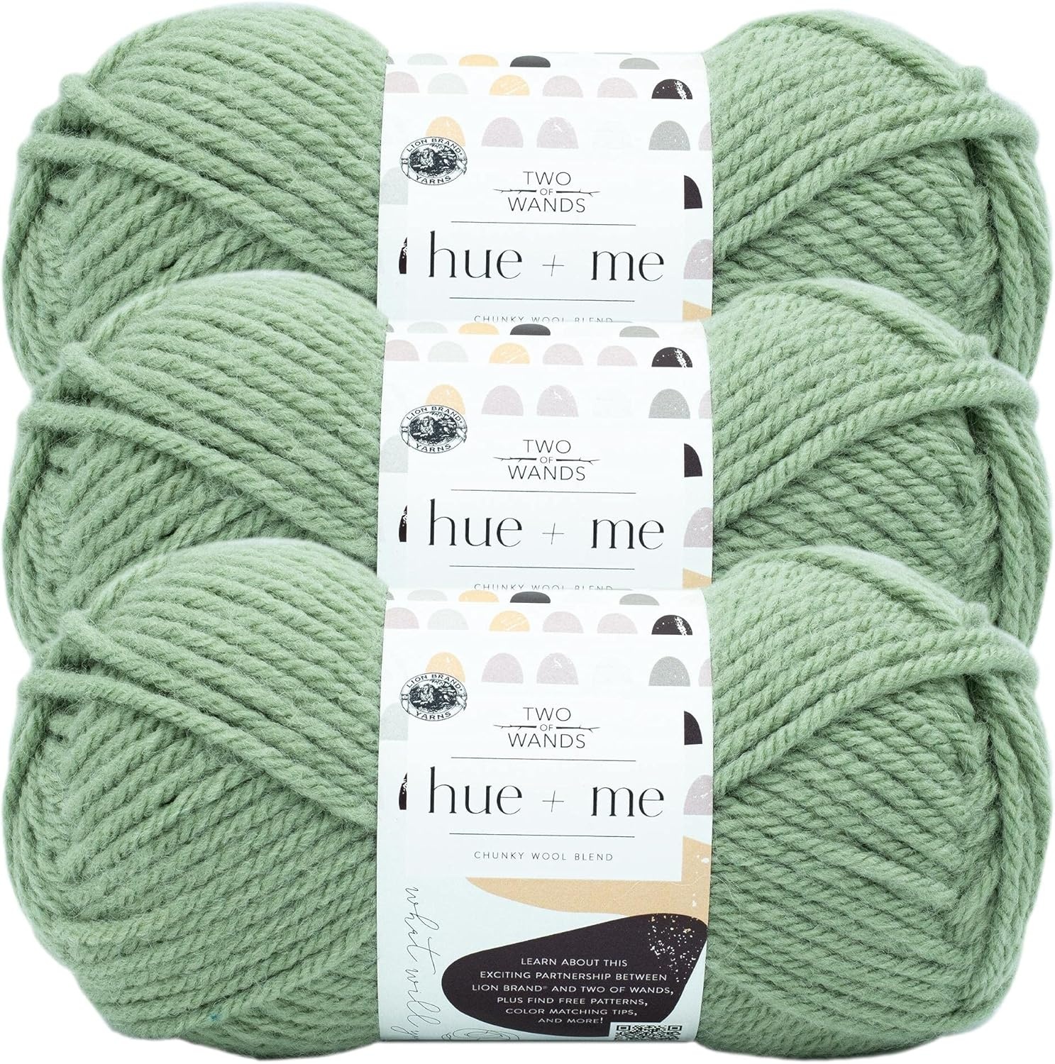 image:imageLion Brand Yarn Hue Me Chunky Yarn for Crocheting Knitting and Crafts Crush 3 PackArtichoke