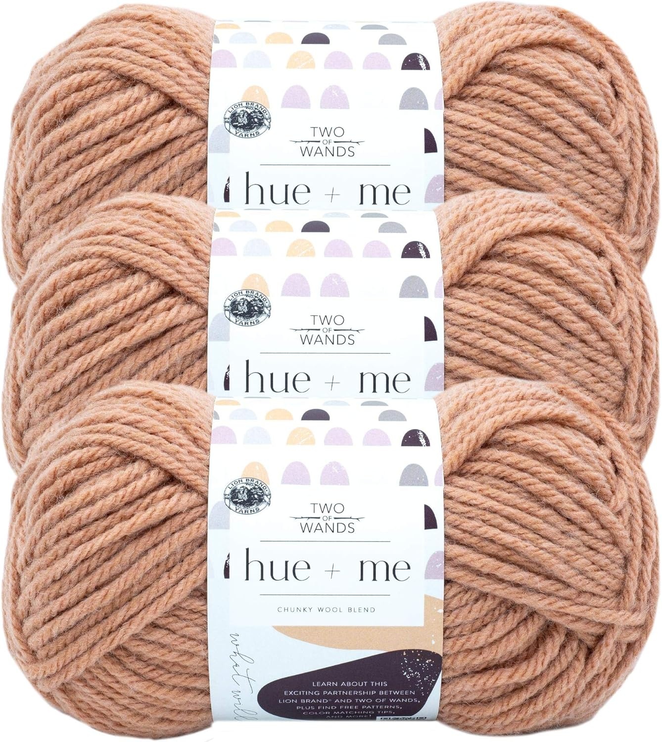 image:imageLion Brand Yarn Hue Me Chunky Yarn for Crocheting Knitting and Crafts Crush 3 PackBellini