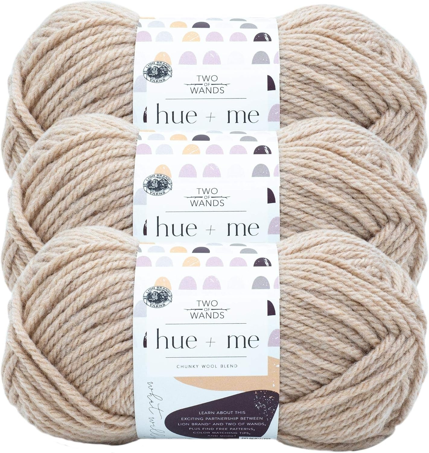 image:imageLion Brand Yarn Hue Me Chunky Yarn for Crocheting Knitting and Crafts Crush 3 PackDesert