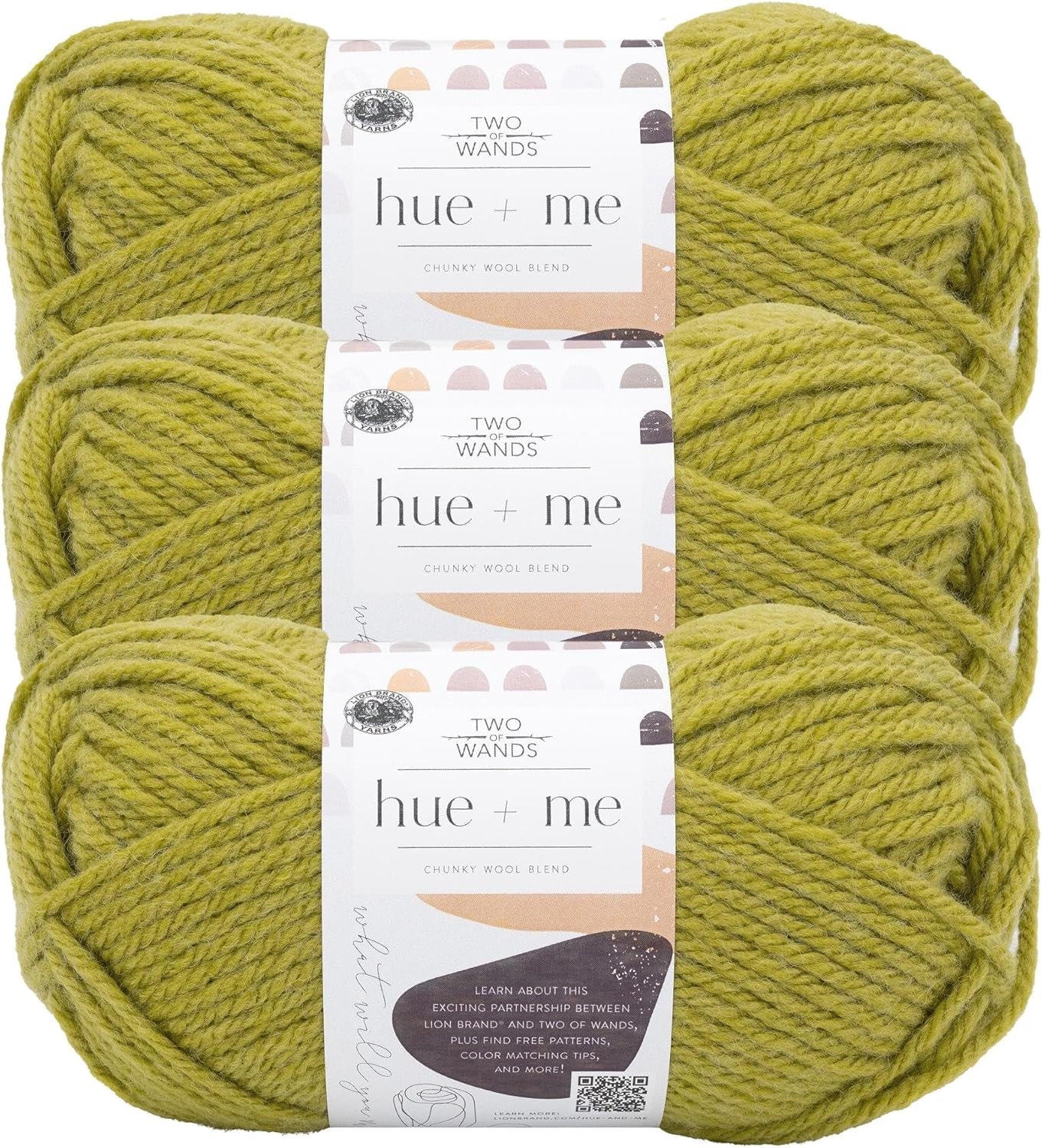 image:imageLion Brand Yarn Hue Me Chunky Yarn for Crocheting Knitting and Crafts Crush 3 PackDirty Chartreuse
