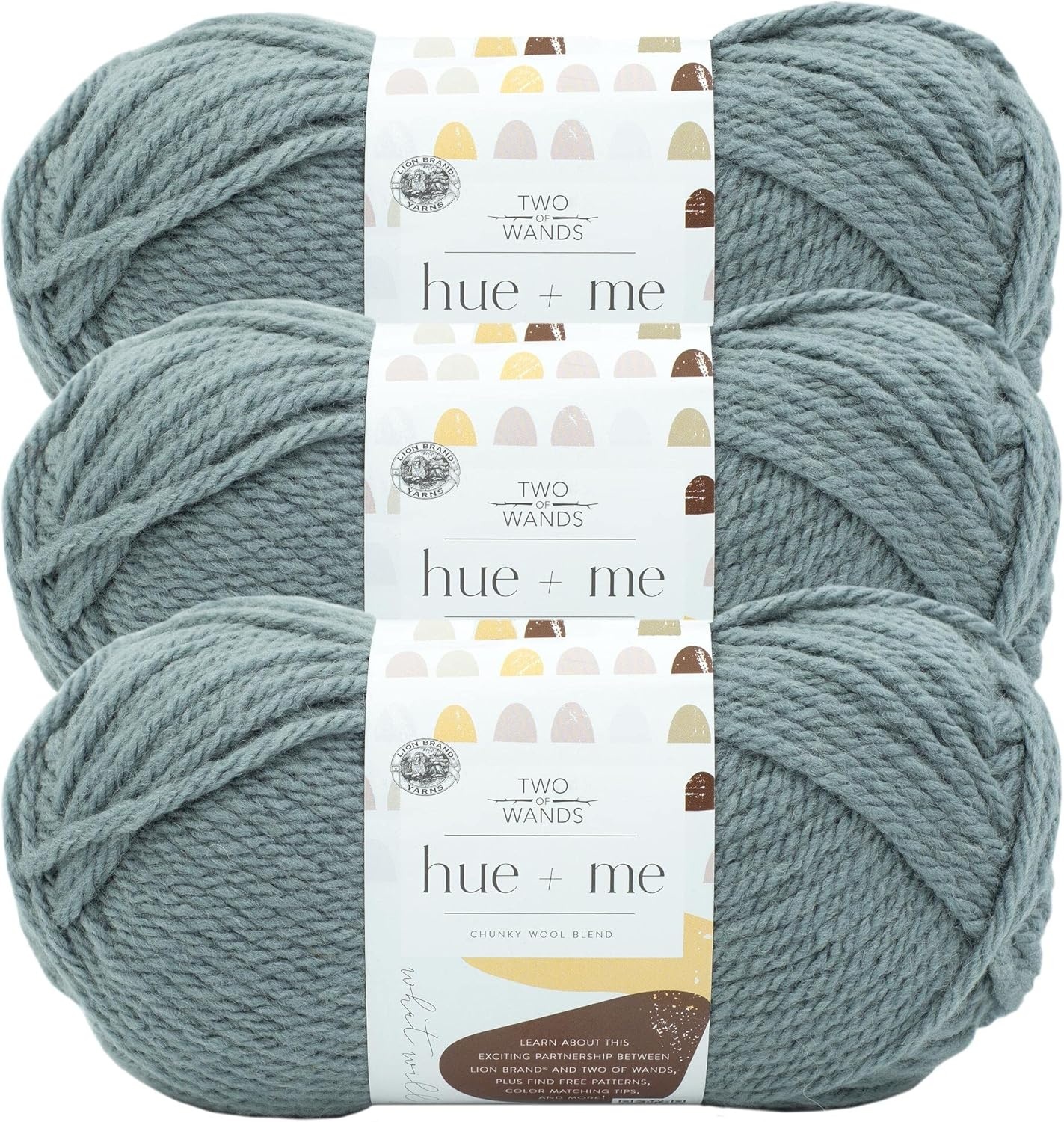 image:imageLion Brand Yarn Hue Me Chunky Yarn for Crocheting Knitting and Crafts Crush 3 PackHarbor
