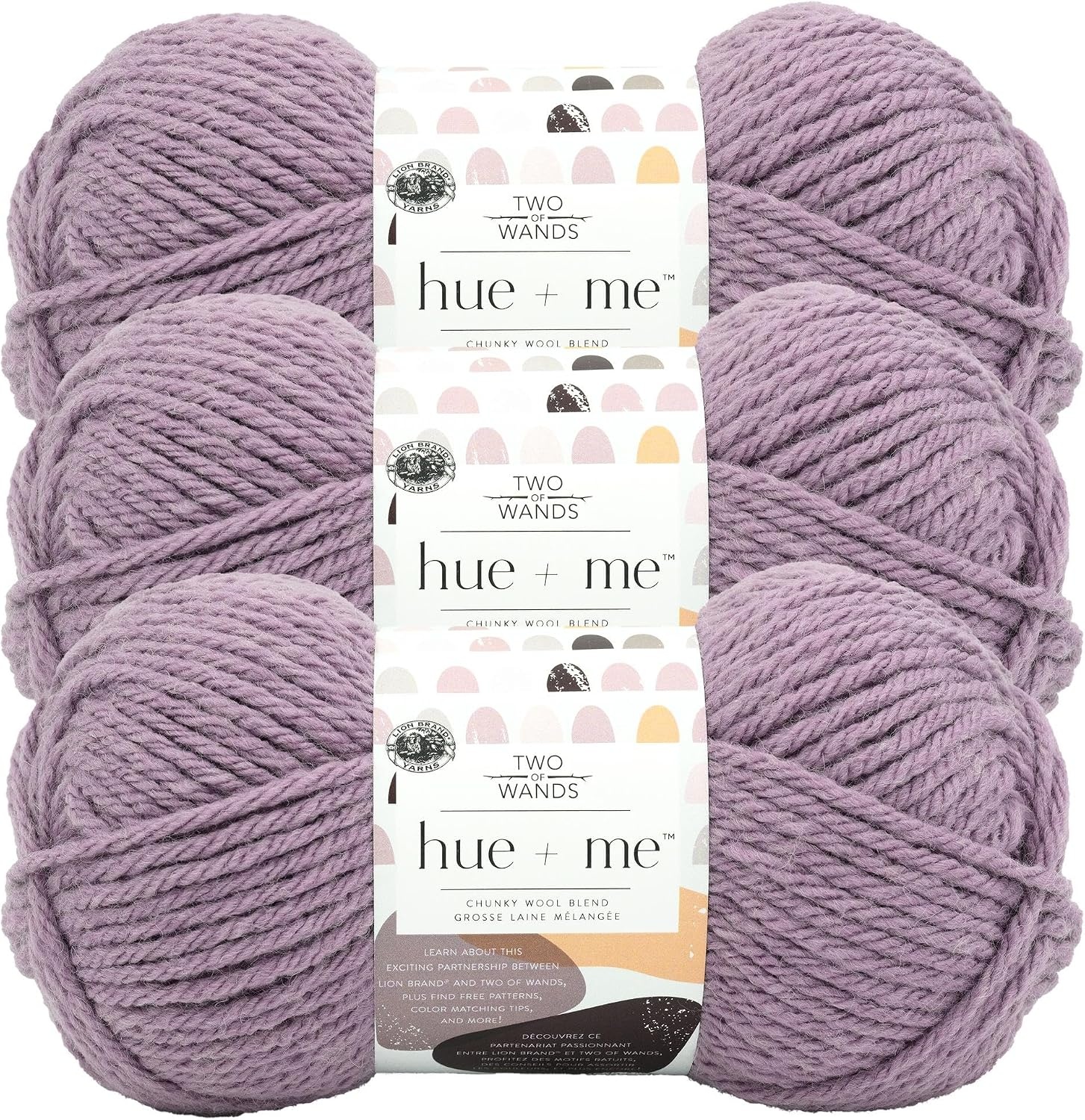 image:imageLion Brand Yarn Hue Me Chunky Yarn for Crocheting Knitting and Crafts Crush 3 PackHyacinth