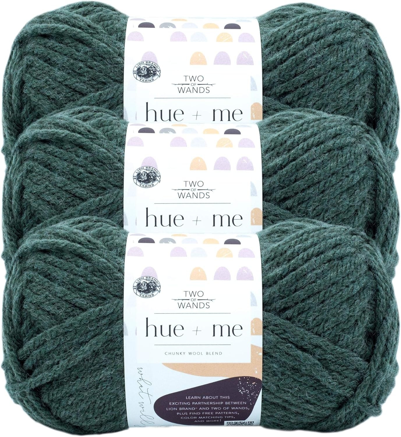 image:imageLion Brand Yarn Hue Me Chunky Yarn for Crocheting Knitting and Crafts Crush 3 PackJuniper