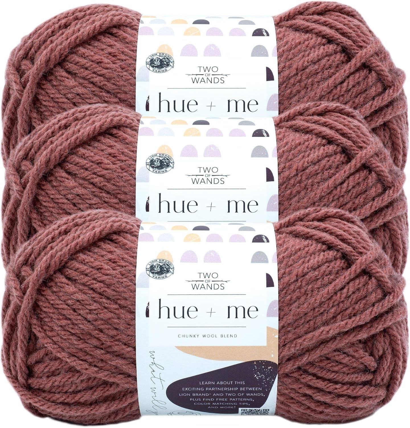 image:imageLion Brand Yarn Hue Me Chunky Yarn for Crocheting Knitting and Crafts Crush 3 PackLove Song