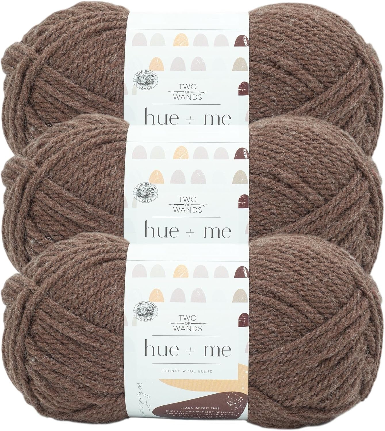 image:imageLion Brand Yarn Hue Me Chunky Yarn for Crocheting Knitting and Crafts Crush 3 PackMacchiato