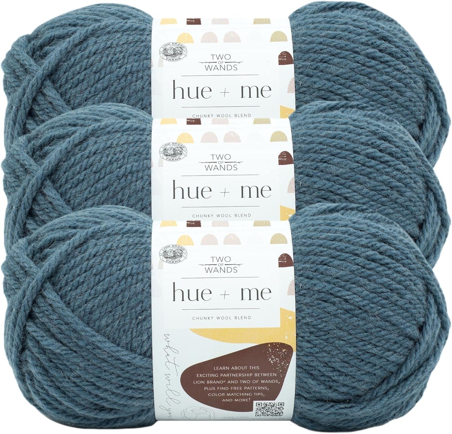 image:imageLion Brand Yarn Hue Me Chunky Yarn for Crocheting Knitting and Crafts Crush 3 PackMarine