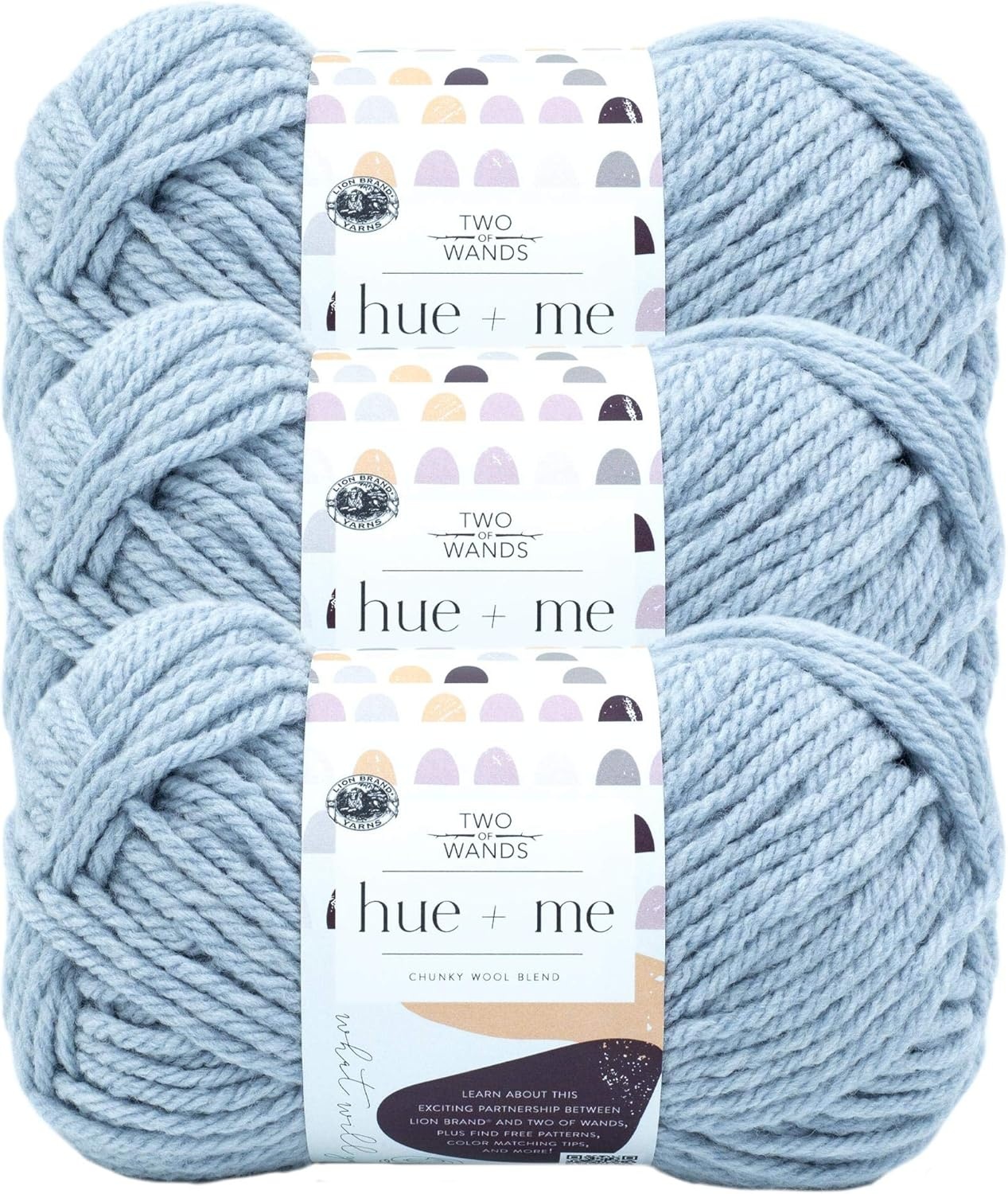image:imageLion Brand Yarn Hue Me Chunky Yarn for Crocheting Knitting and Crafts Crush 3 PackOzone