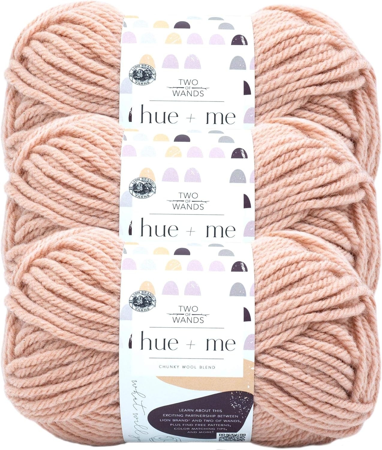 image:imageLion Brand Yarn Hue Me Chunky Yarn for Crocheting Knitting and Crafts Crush 3 PackRose Water