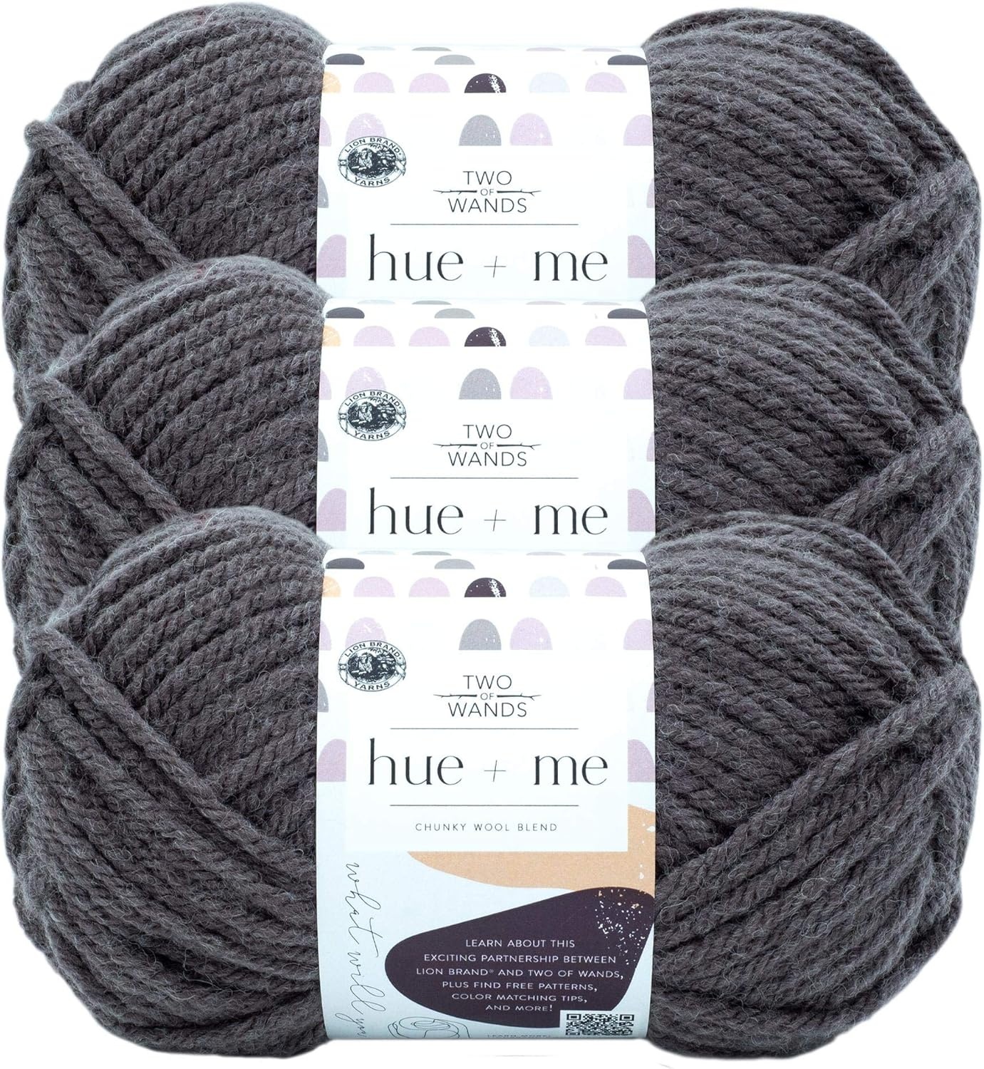 image:imageLion Brand Yarn Hue Me Chunky Yarn for Crocheting Knitting and Crafts Crush 3 PackShadow