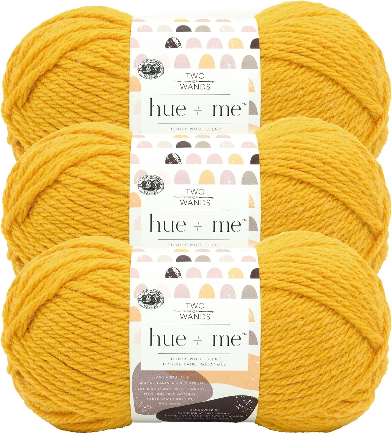 image:imageLion Brand Yarn Hue Me Chunky Yarn for Crocheting Knitting and Crafts Crush 3 PackSunflower