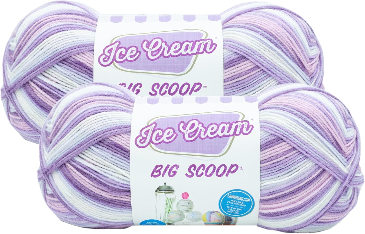 image:imageLion Brand Yarn Ice Cream Big Scoop Yarn Green TeaBlack Cherry
