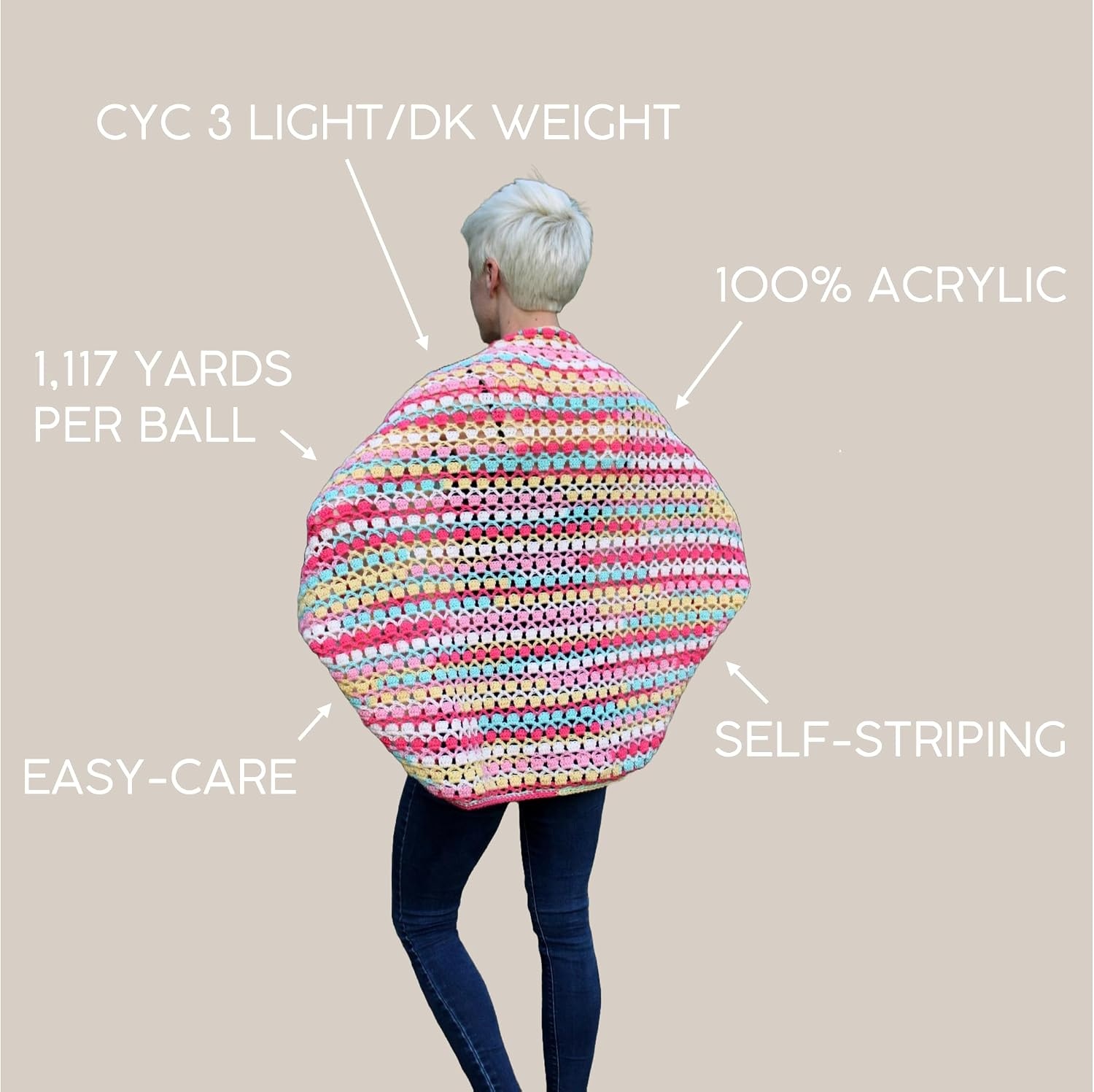 image:imageLion Brand Yarn Ice Cream Big Scoop Yarn Green TeaTutti Frutti