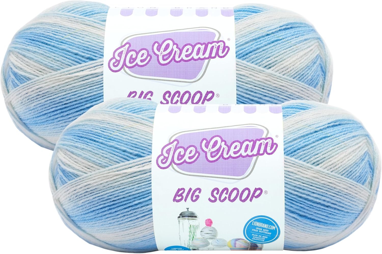 image:imageLion Brand Yarn Ice Cream Big Scoop Yarn Tutti FruttiBlueberry