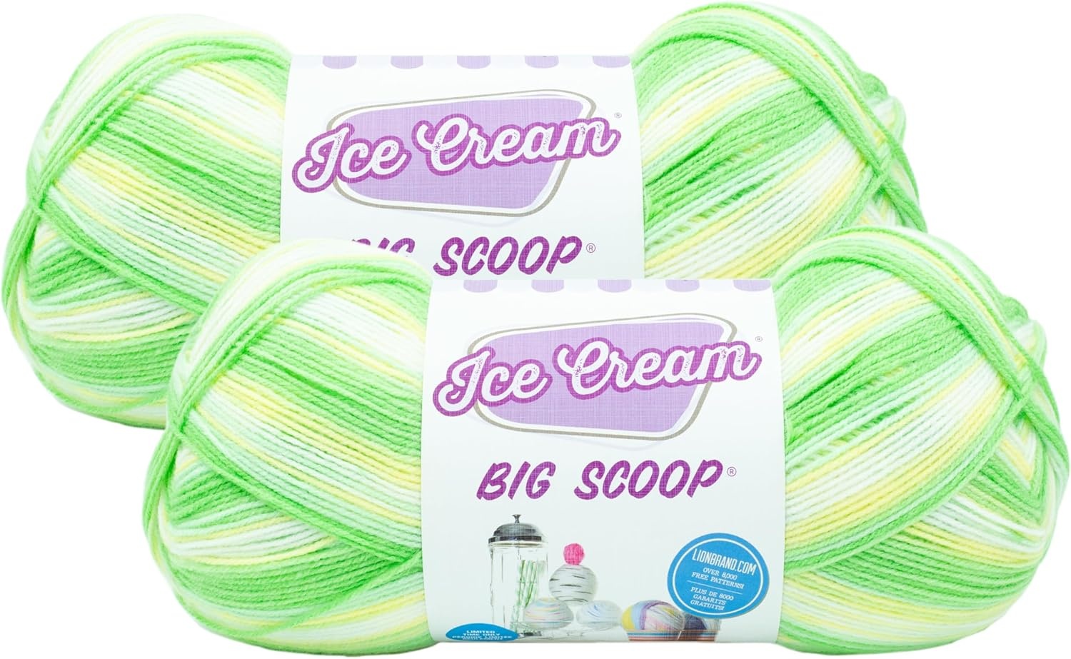 image:imageLion Brand Yarn Ice Cream Big Scoop Yarn Tutti FruttiLimeade
