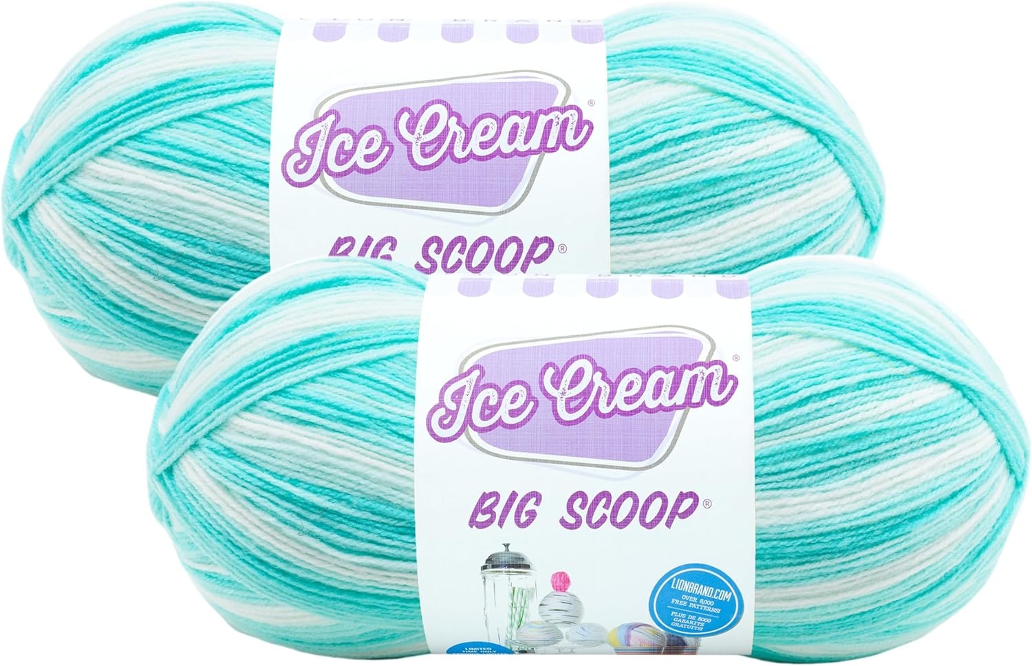 image:imageLion Brand Yarn Ice Cream Big Scoop Yarn Tutti FruttiMint