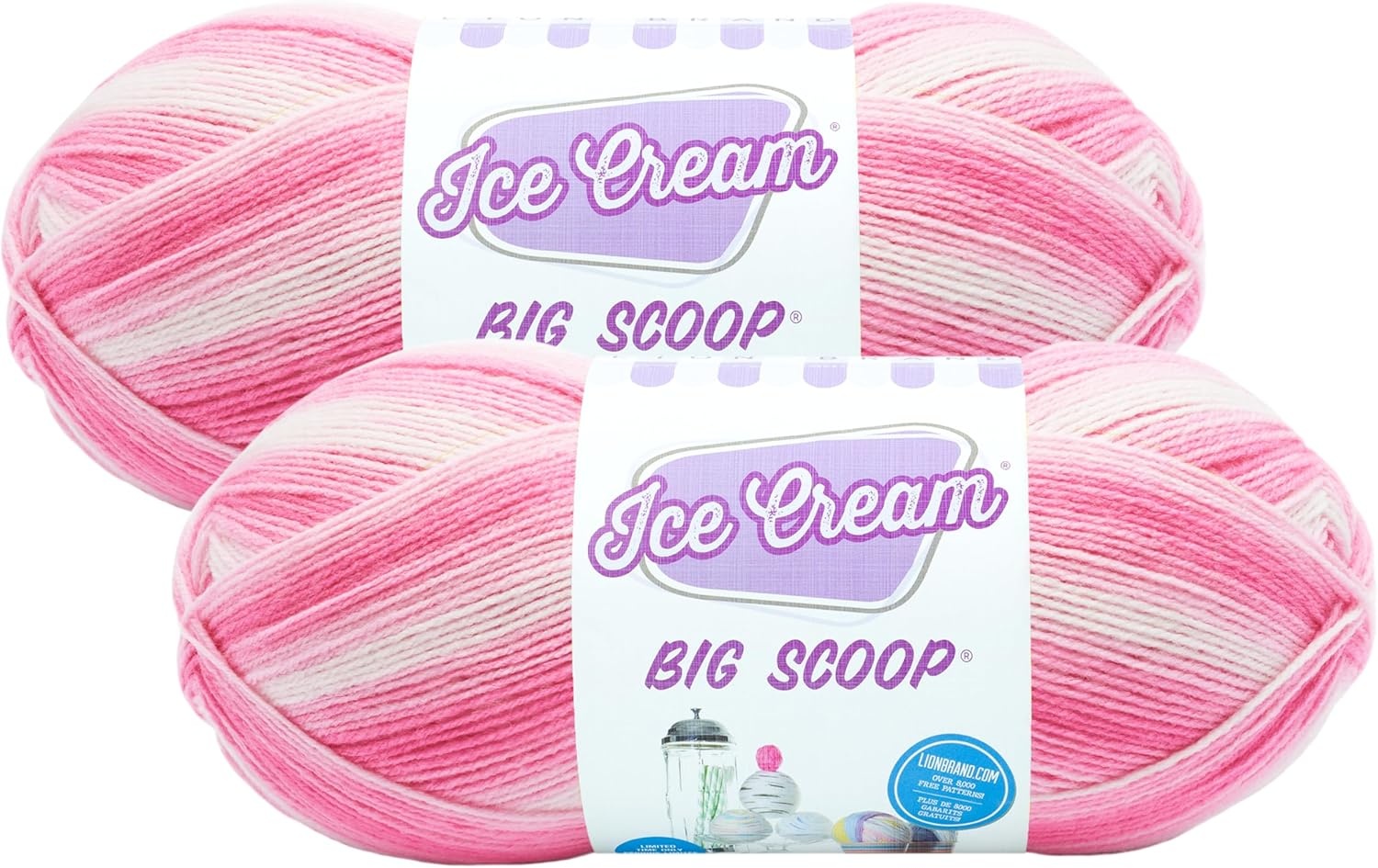 image:imageLion Brand Yarn Ice Cream Big Scoop Yarn Tutti FruttiStrawberry