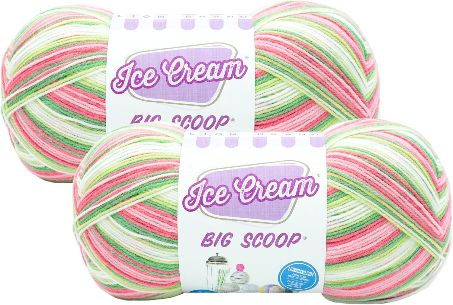 image:imageLion Brand Yarn Ice Cream Big Scoop Yarn Tutti FruttiWatermelon