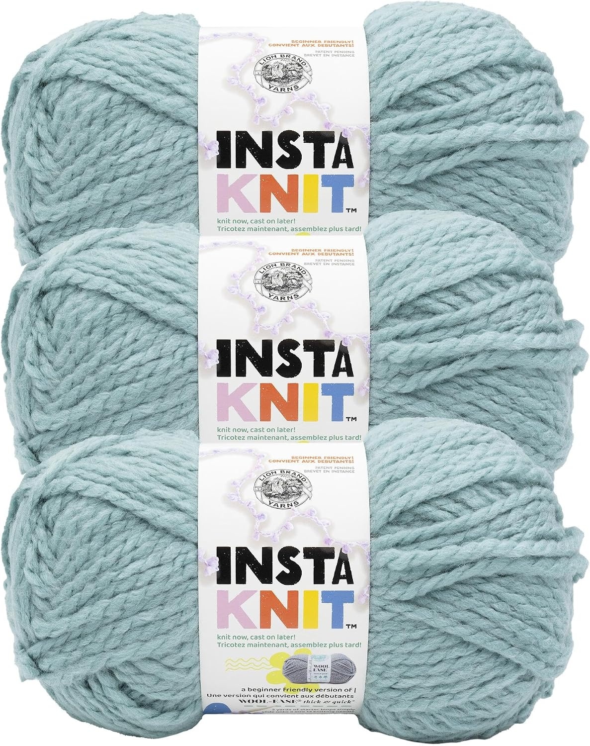 image:imageLion Brand Yarn InstaKnit Beginner Yarn for Knitting Singing Like A Canary 1 PackBeach Please
