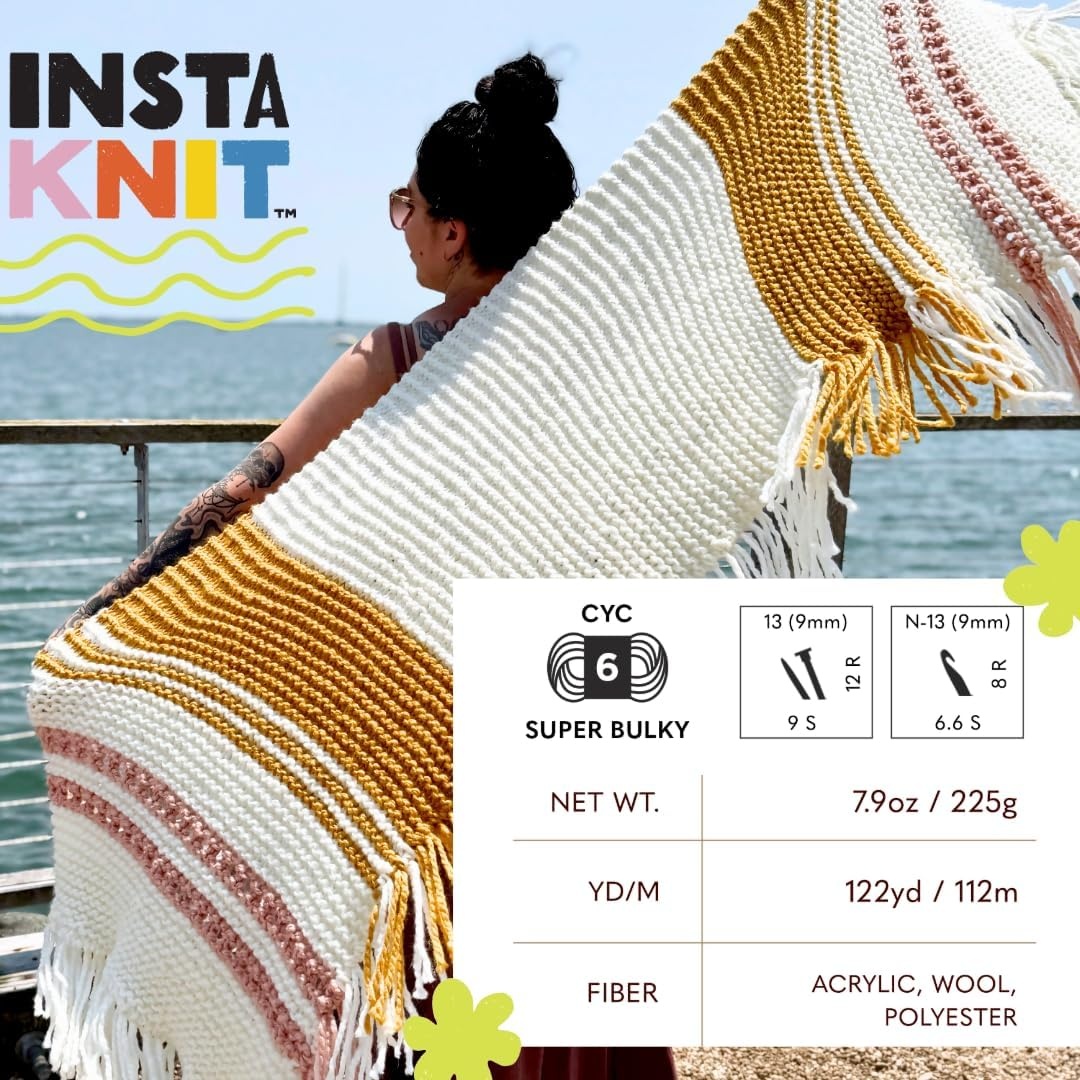 image:imageLion Brand Yarn InstaKnit Beginner Yarn for Knitting Singing Like A Canary 1 PackEvergreen With Envy
