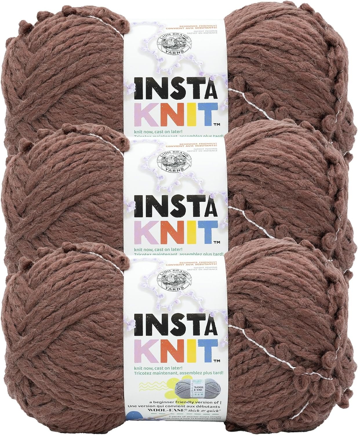 image:imageLion Brand Yarn InstaKnit Beginner Yarn for Knitting Singing Like A Canary 1 PackGuiltFree Chocolate