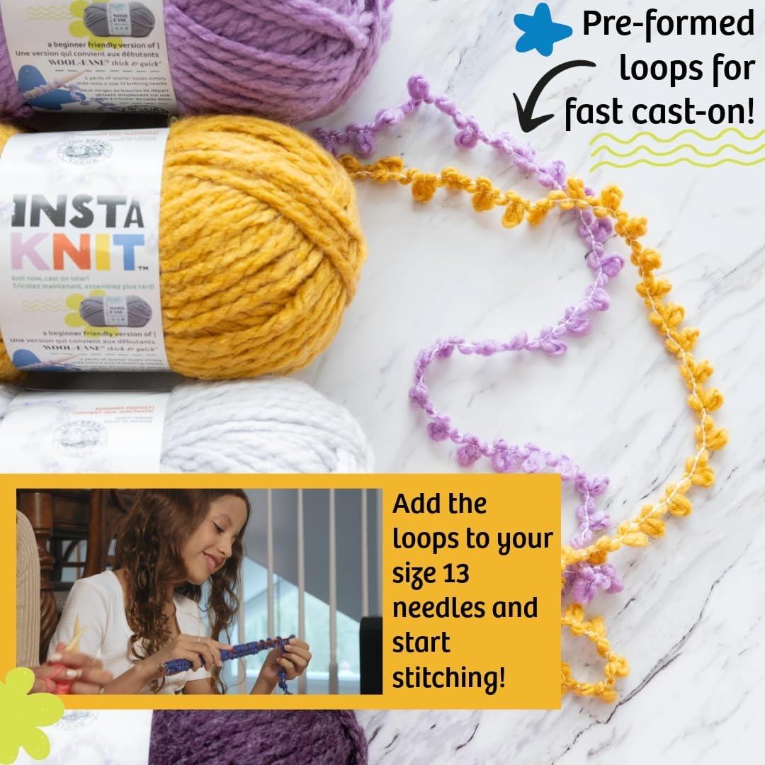 image:imageLion Brand Yarn InstaKnit Beginner Yarn for Knitting Singing Like A Canary 1 PackHot To Trot