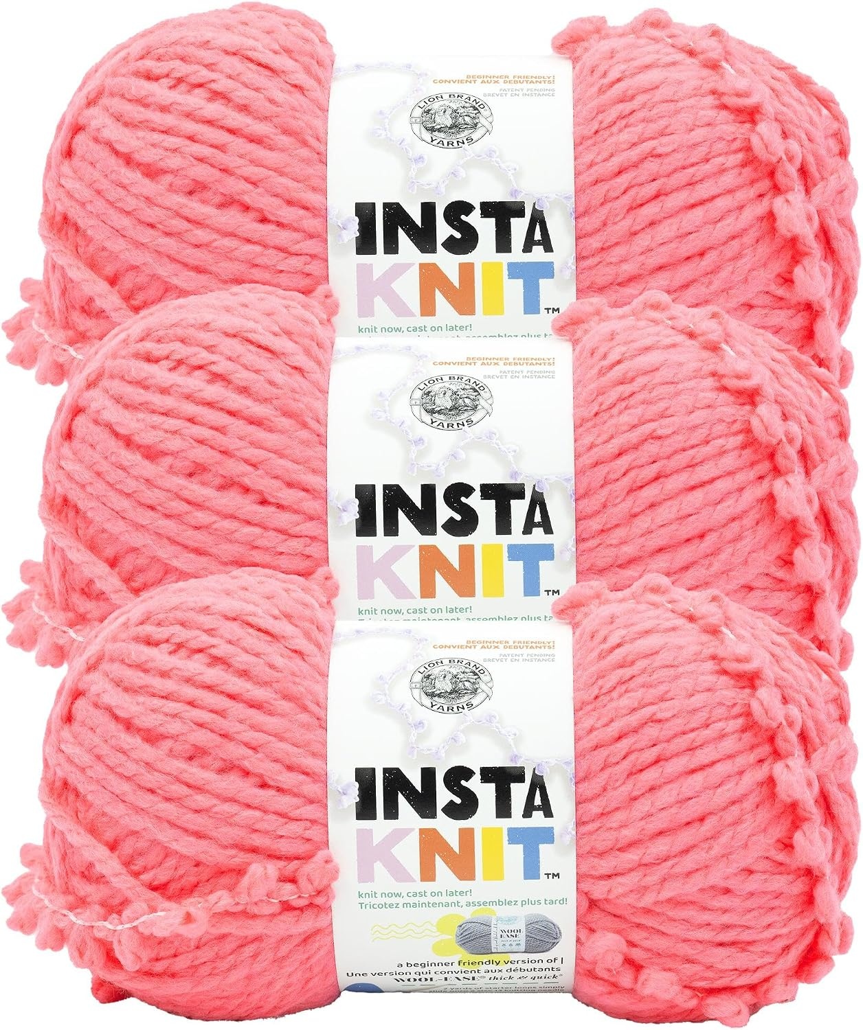 image:imageLion Brand Yarn InstaKnit Beginner Yarn for Knitting Singing Like A Canary 1 PackHot To Trot