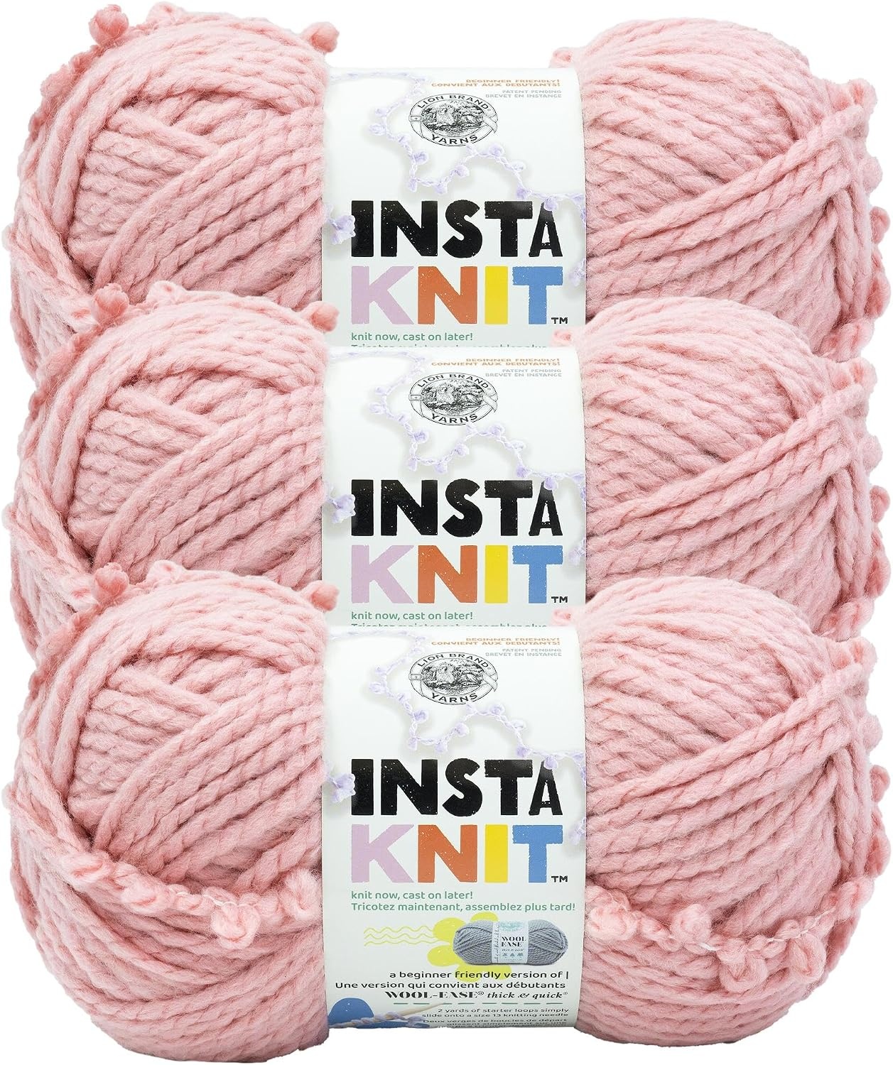 image:imageLion Brand Yarn InstaKnit Beginner Yarn for Knitting Singing Like A Canary 1 PackMaking Me Blush