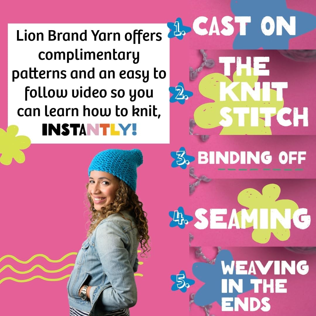image:imageLion Brand Yarn InstaKnit Beginner Yarn for Knitting Singing Like A Canary 1 PackMaking Me Blush