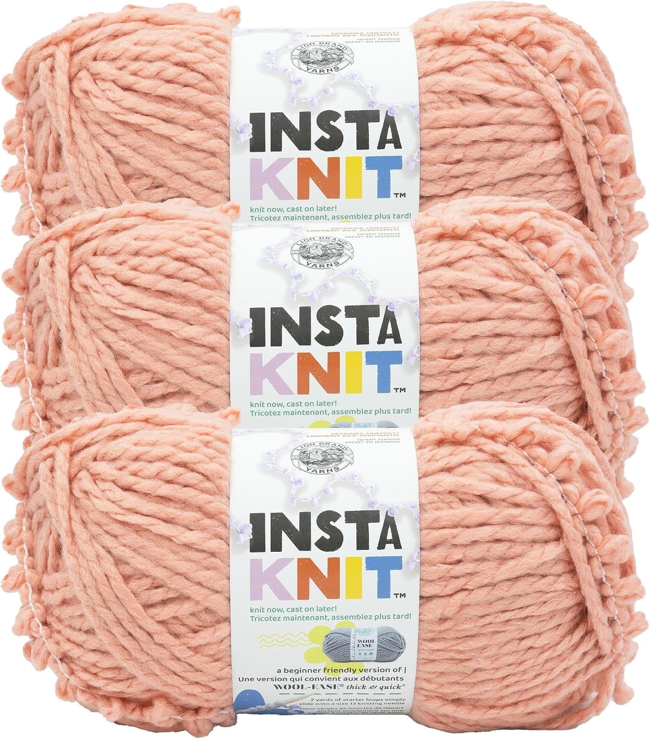 image:imageLion Brand Yarn InstaKnit Beginner Yarn for Knitting Singing Like A Canary 1 PackMe And The Giant Peach