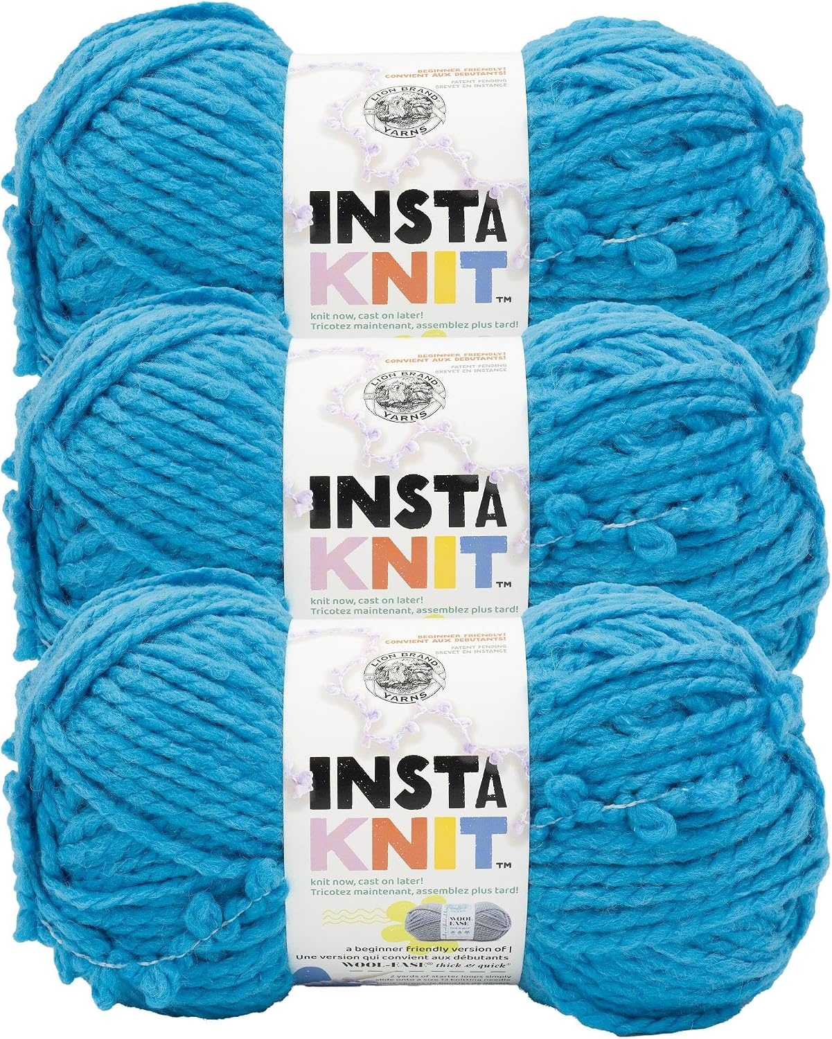 image:imageLion Brand Yarn InstaKnit Beginner Yarn for Knitting Singing Like A Canary 1 PackNever Blue Over You