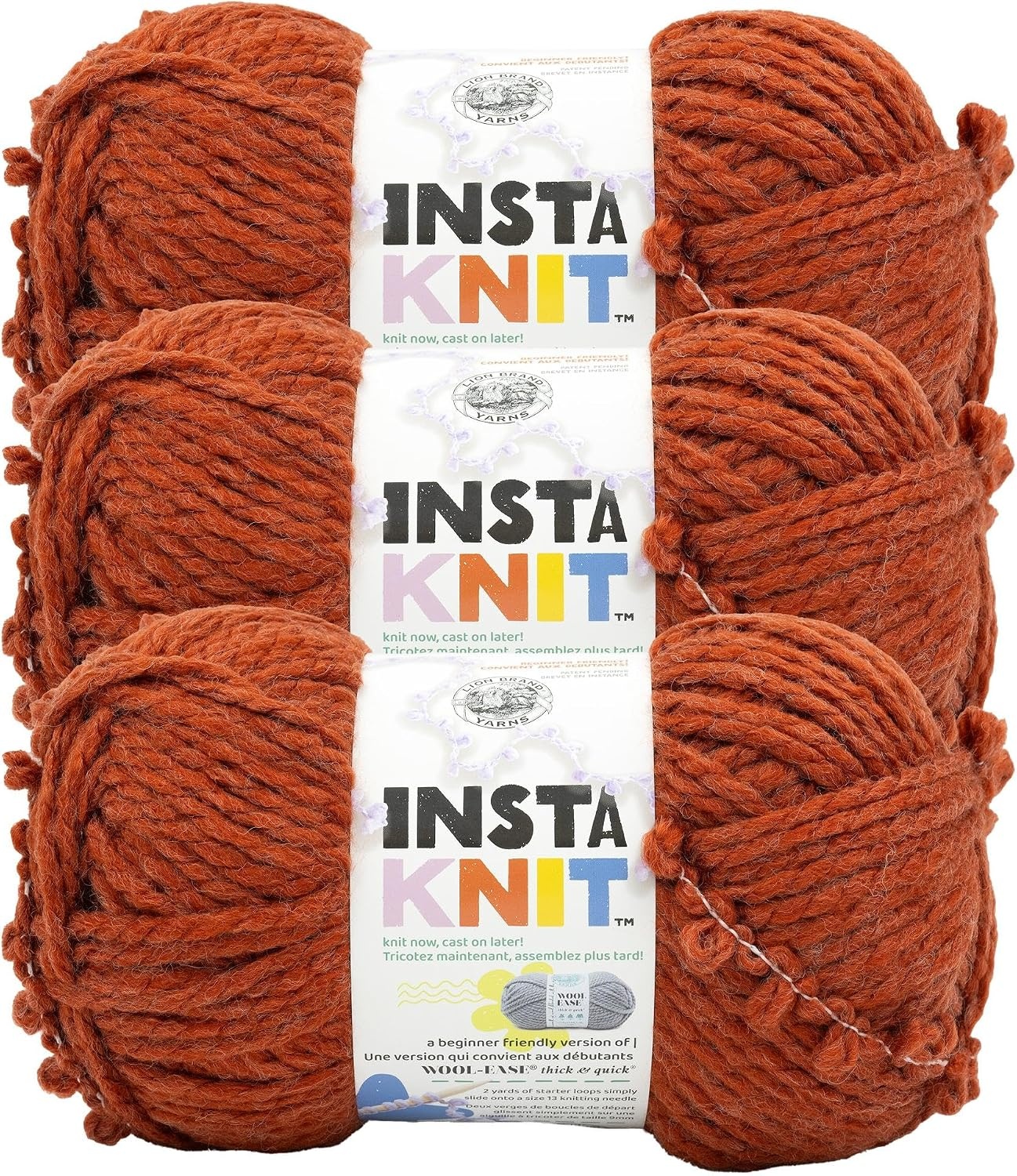 image:imageLion Brand Yarn InstaKnit Beginner Yarn for Knitting Singing Like A Canary 1 PackSpice Spice Baby