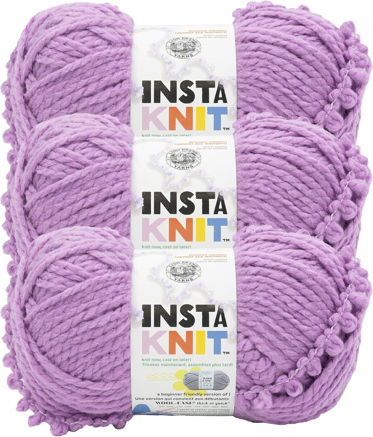 image:imageLion Brand Yarn InstaKnit Beginner Yarn for Knitting Singing Like A Canary 1 PackVioLet It Go
