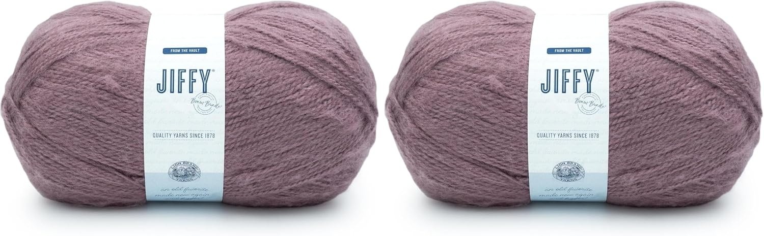 image:imageLion Brand Yarn Jiffy Bonus Bundle Acrylic Yarn for Crochet Plum 1 PackPlum