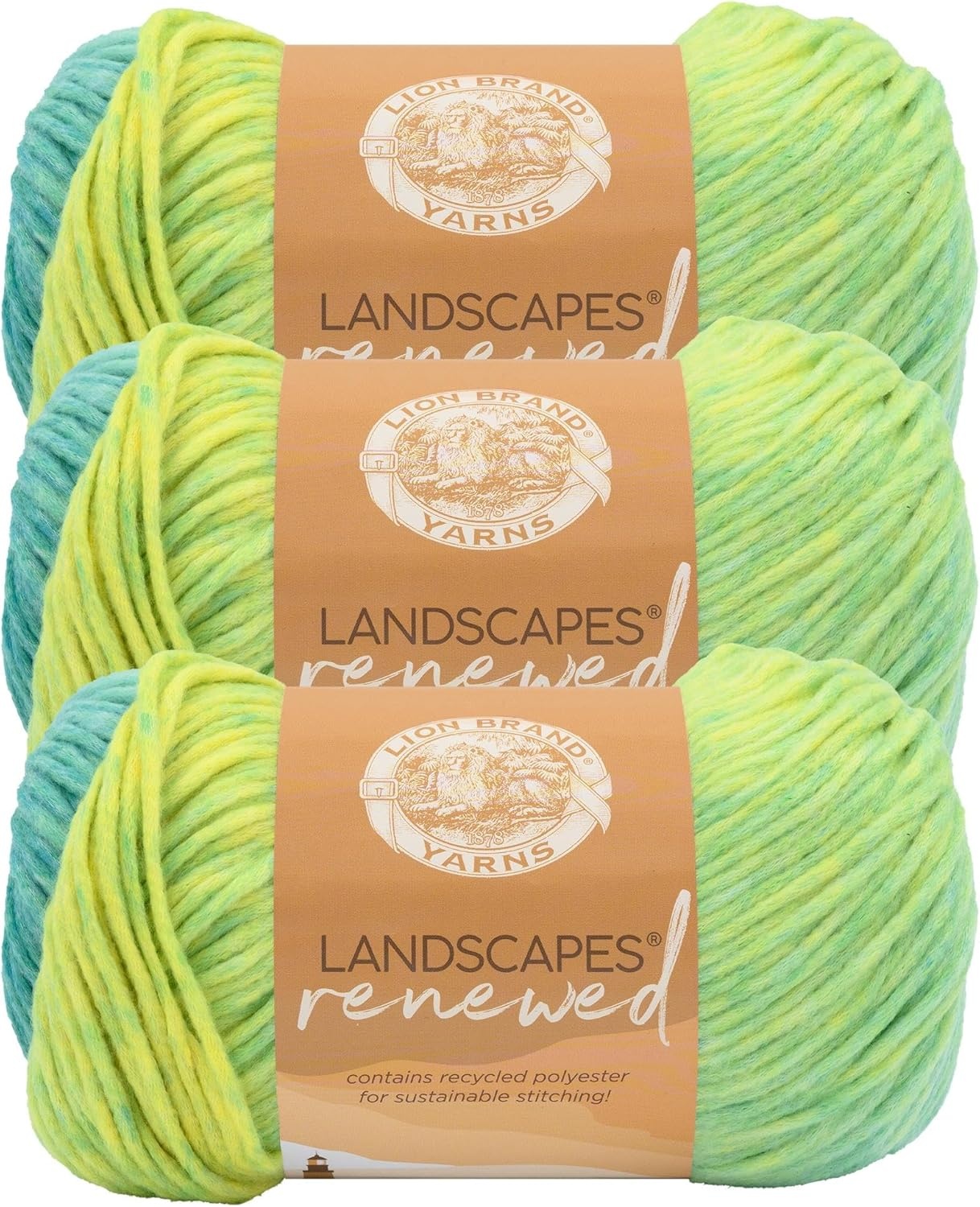 image:imageLion Brand Yarn Landscapes Renewed Recycled Multicolor Yarn for Knitting Dreamcatcher 3 PackDragonfly