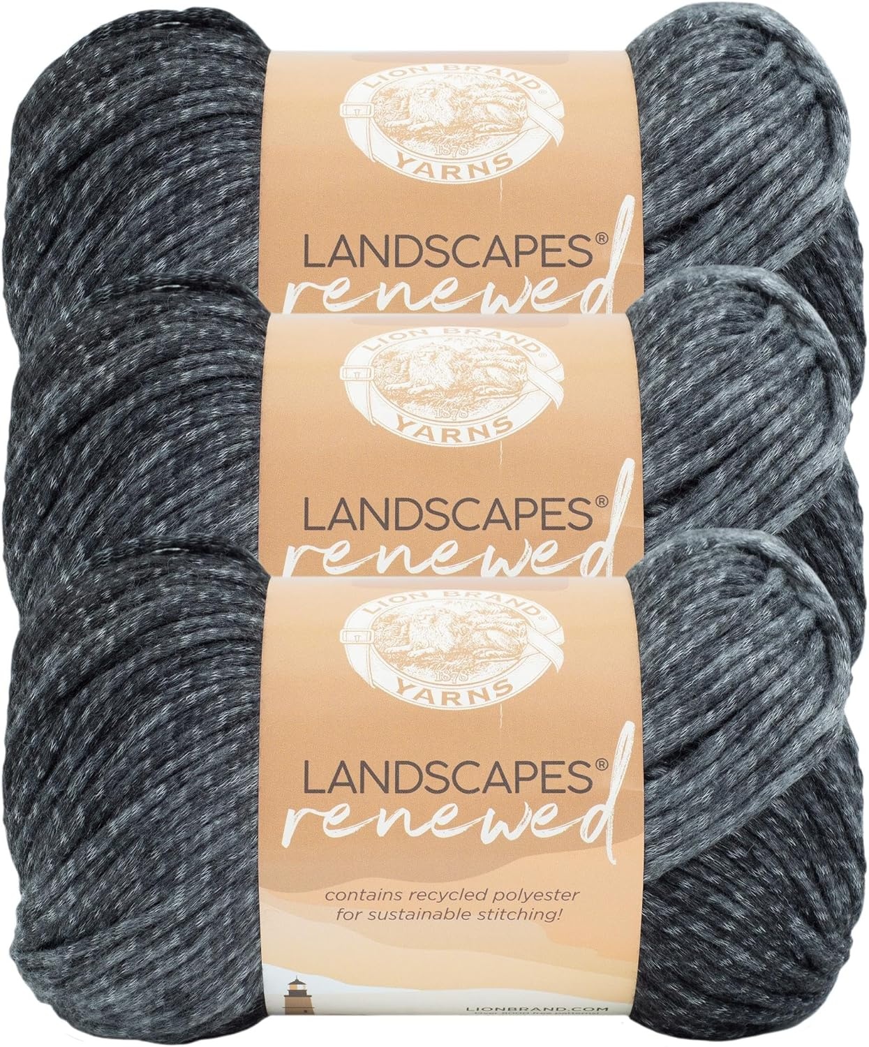 image:imageLion Brand Yarn Landscapes Renewed Recycled Multicolor Yarn for Knitting Dreamcatcher 3 PackMarble