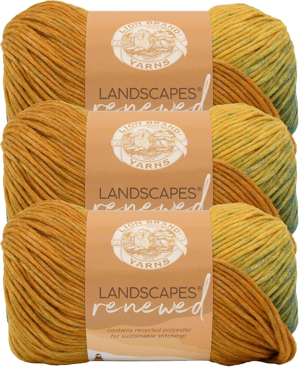 image:imageLion Brand Yarn Landscapes Renewed Recycled Multicolor Yarn for Knitting Dreamcatcher 3 PackScarab