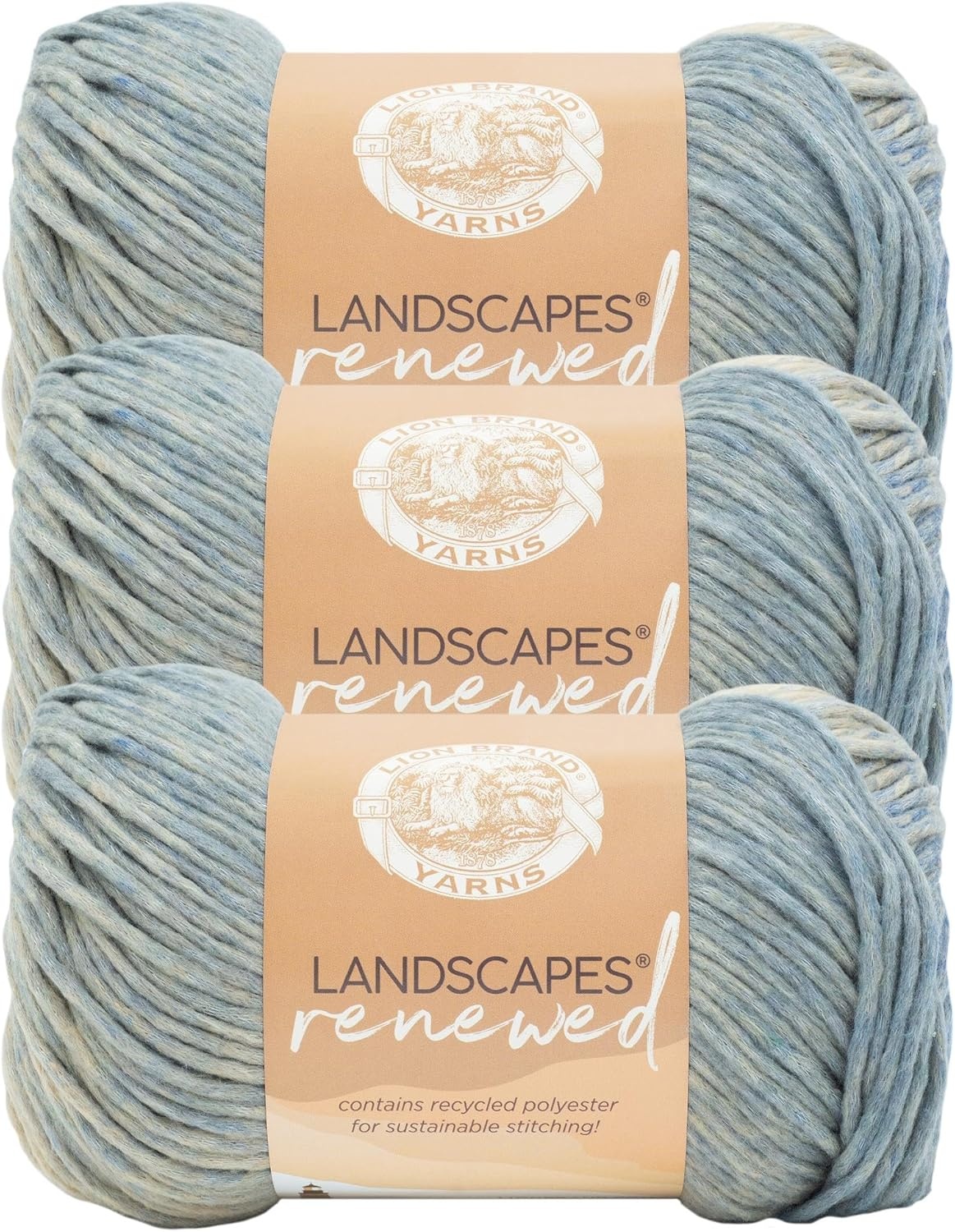 image:imageLion Brand Yarn Landscapes Renewed Recycled Multicolor Yarn for Knitting Dreamcatcher 3 PackSouthwind