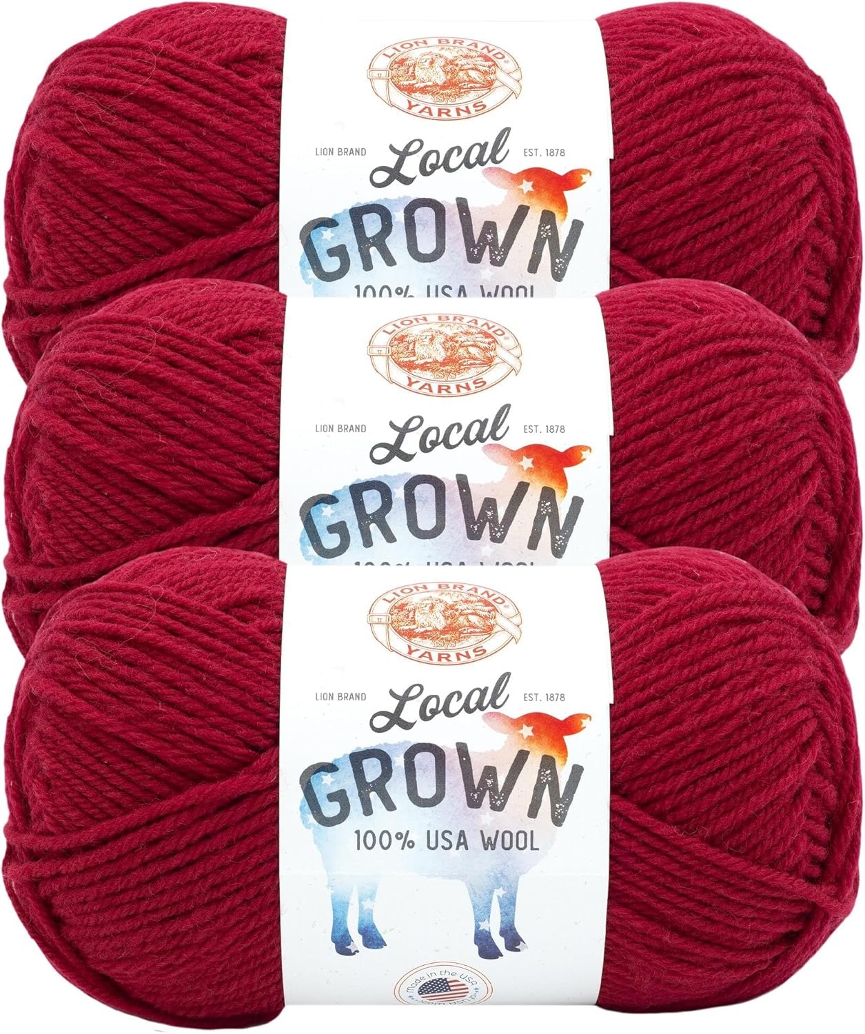 image:imageLion Brand Yarn Local Grown Wool Yarn for Knitting Crochet Quail 1 PackApple Pie