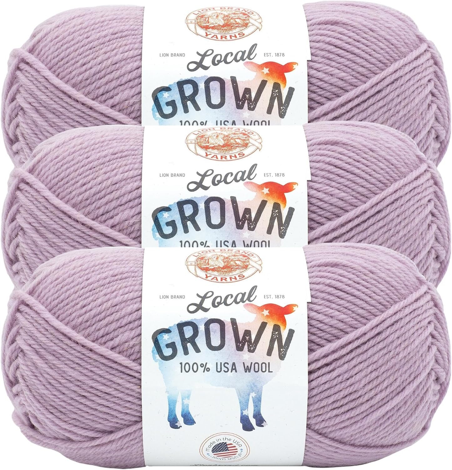 image:imageLion Brand Yarn Local Grown Wool Yarn for Knitting Crochet Quail 1 PackLilac