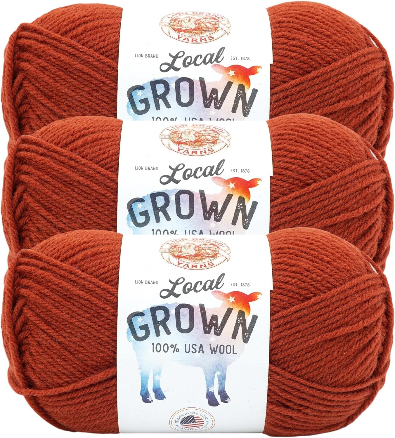 image:imageLion Brand Yarn Local Grown Wool Yarn for Knitting Crochet Quail 1 PackMaple