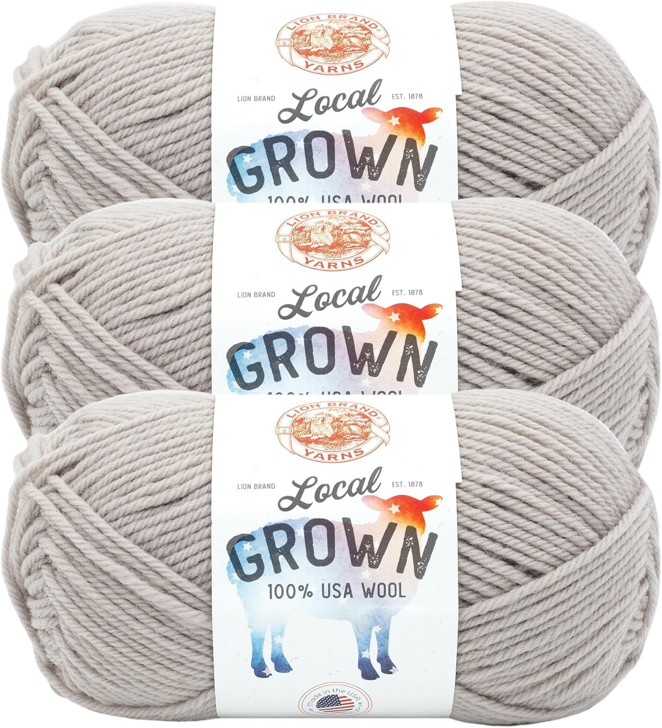 image:imageLion Brand Yarn Local Grown Wool Yarn for Knitting Crochet Quail 1 PackQuail