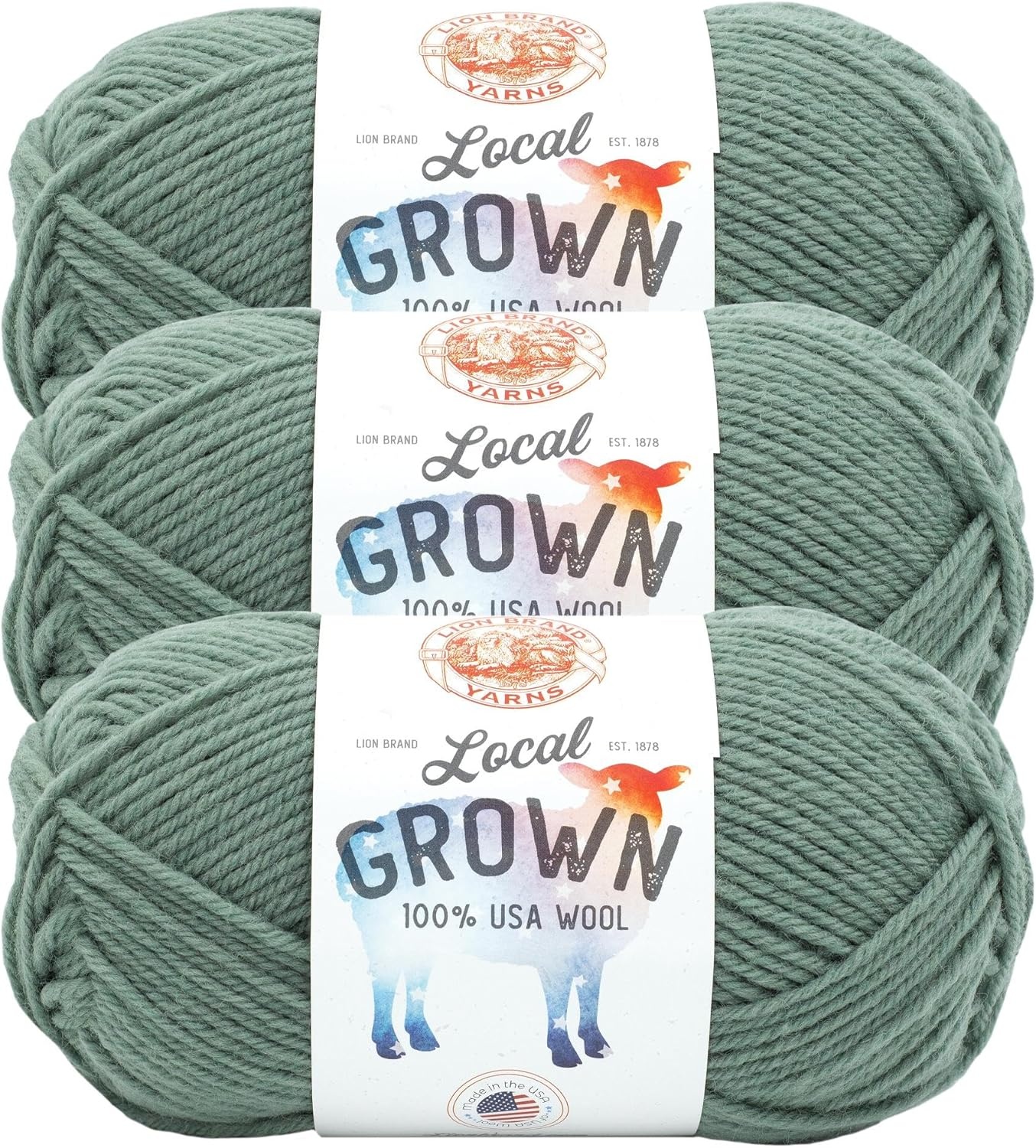 image:imageLion Brand Yarn Local Grown Wool Yarn for Knitting Crochet Quail 1 PackSagebrush