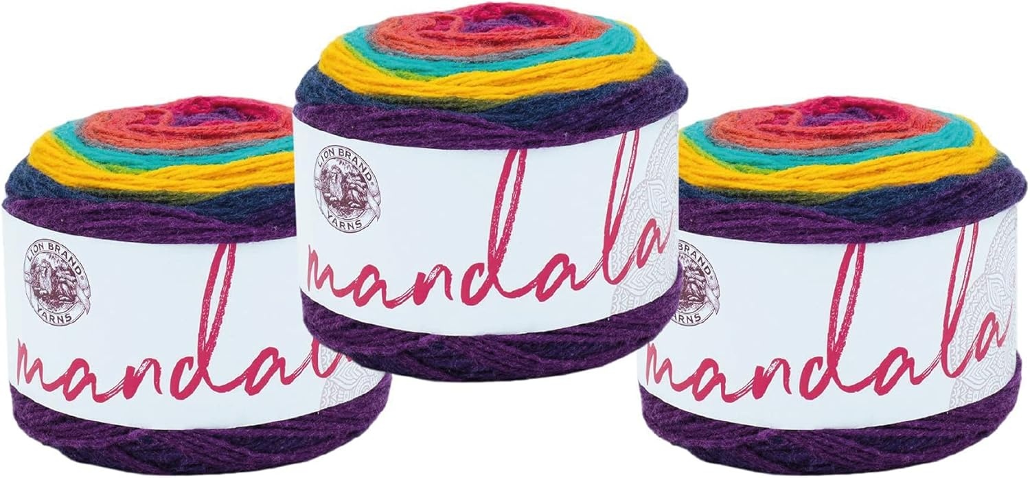 image:imageLion Brand Yarn Mandala DK Lightweight Yarn for Knitting Crochet and Crafts Cupid 3 Pack SelfStriping Acrylic Fiber for Baby Blankets Multicolor Shawls and Variegated CardigansWizard