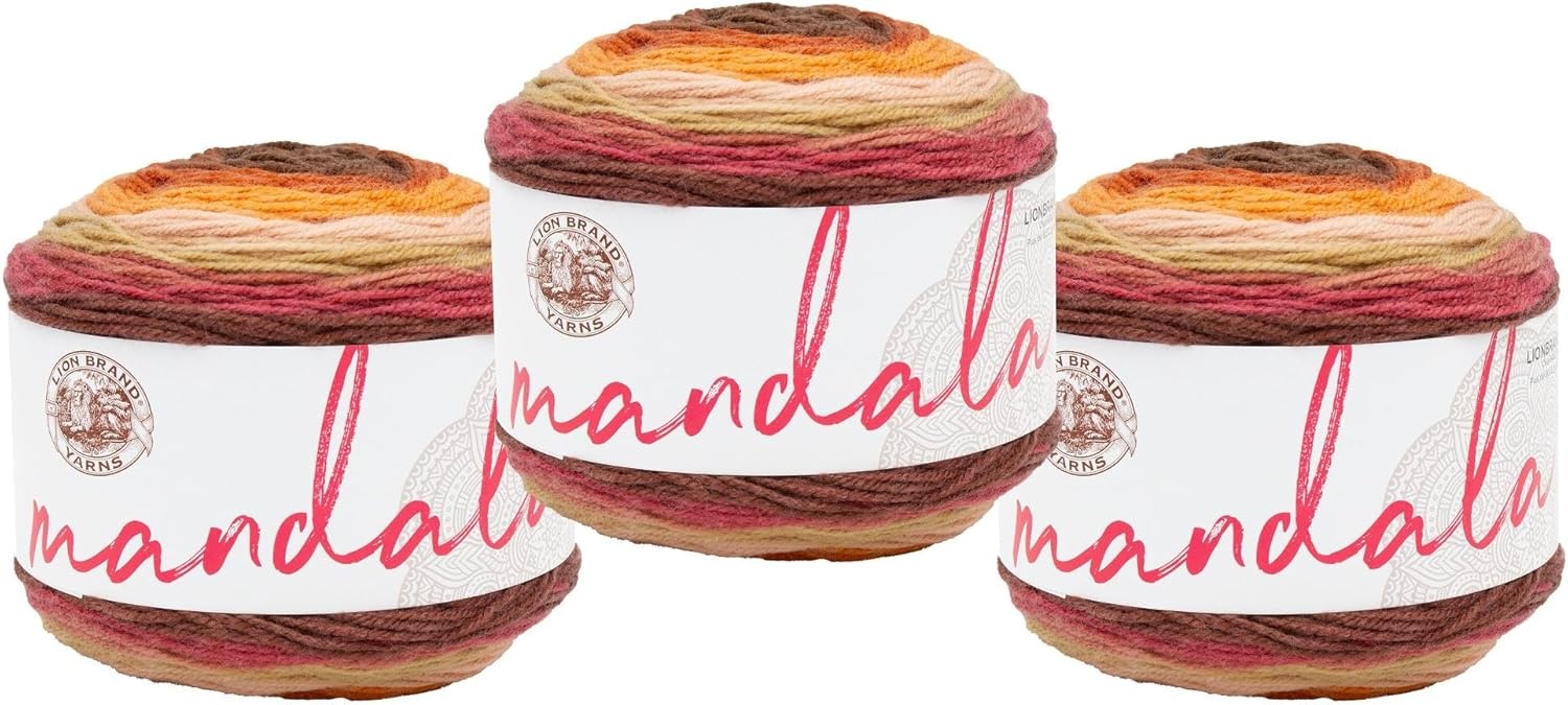 image:imageLion Brand Yarn Mandala DK Lightweight Yarn for Knitting Crochet and Crafts Cupid 3 Pack SelfStriping Acrylic Fiber for Baby Blankets Multicolor Shawls and Variegated CardigansBanshee