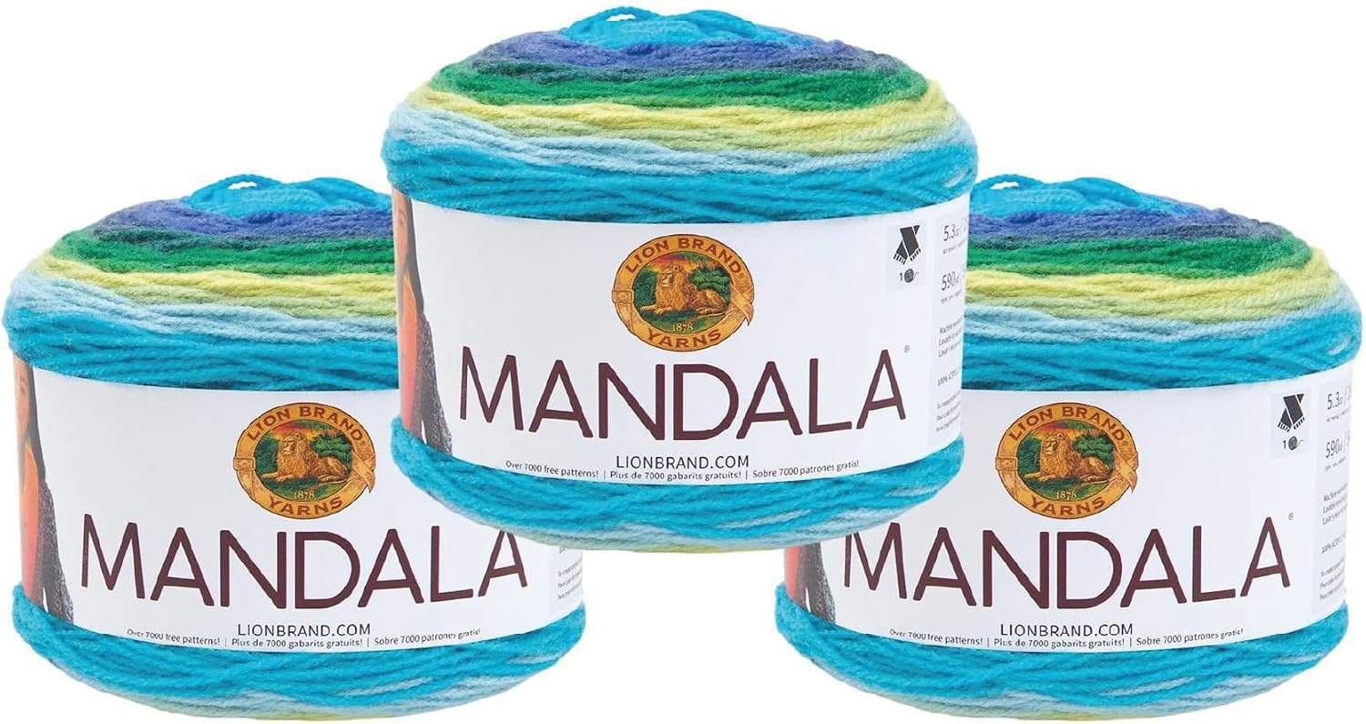 image:imageLion Brand Yarn Mandala DK Lightweight Yarn for Knitting Crochet and Crafts Cupid 3 Pack SelfStriping Acrylic Fiber for Baby Blankets Multicolor Shawls and Variegated CardigansKraken