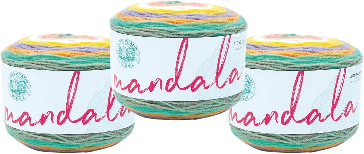 image:imageLion Brand Yarn Mandala DK Lightweight Yarn for Knitting Crochet and Crafts Cupid 3 Pack SelfStriping Acrylic Fiber for Baby Blankets Multicolor Shawls and Variegated CardigansPixie