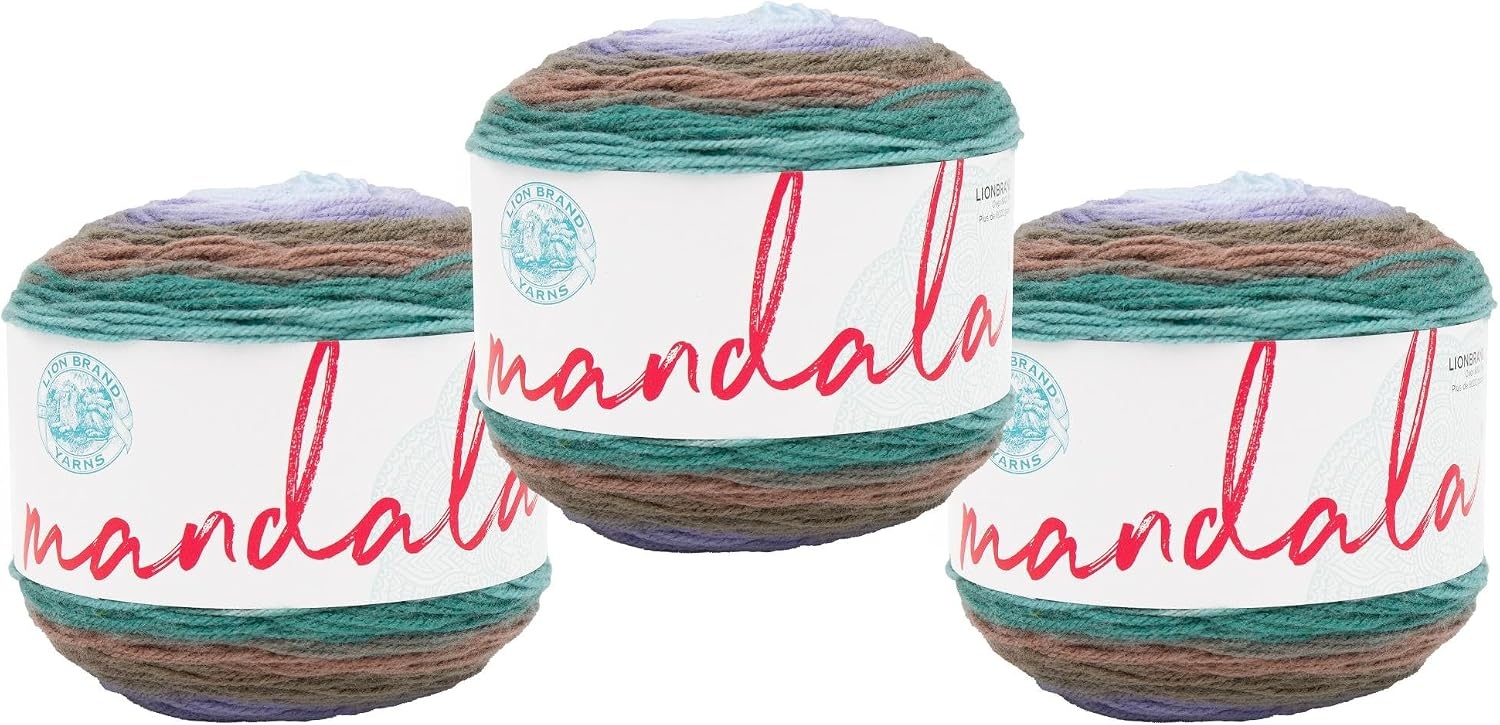 image:imageLion Brand Yarn Mandala DK Lightweight Yarn for Knitting Crochet and Crafts Cupid 3 Pack SelfStriping Acrylic Fiber for Baby Blankets Multicolor Shawls and Variegated CardigansBowser