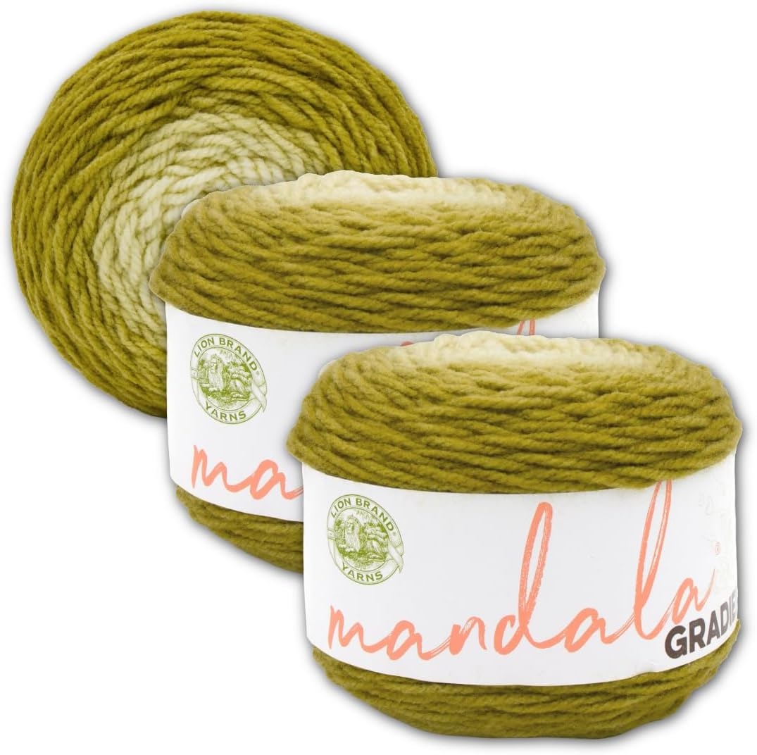 image:imageLion Brand Yarn Mandala Gradient Multicolor Yarn for Knitting Crochet and Crafting Red 1 Pack Self Striping Ombre Yarn for Worsted Weight Knit Blankets Soft Crochet Scarves Acrylic Sweaters Colorful CraftsOlive